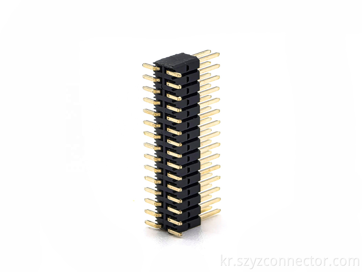 Dual Row SMT Pin Header Connector 1.27mm Pitch SQ0.4/0.46mm H2.5+2.5mm 2*15P